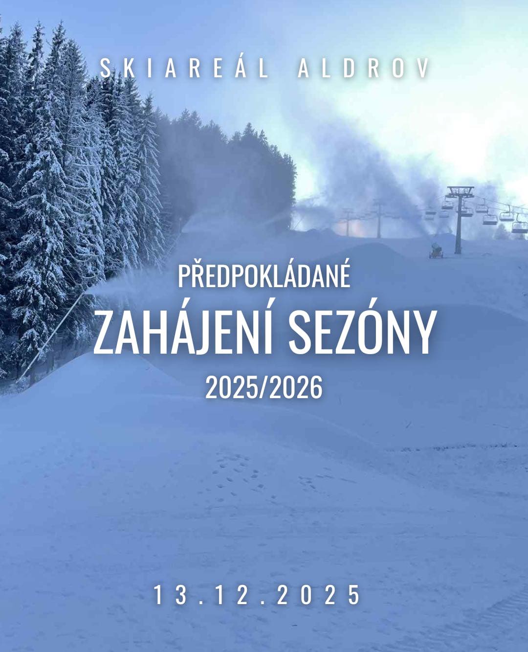 Plánované zahájení zimní sezóny 2025/2026